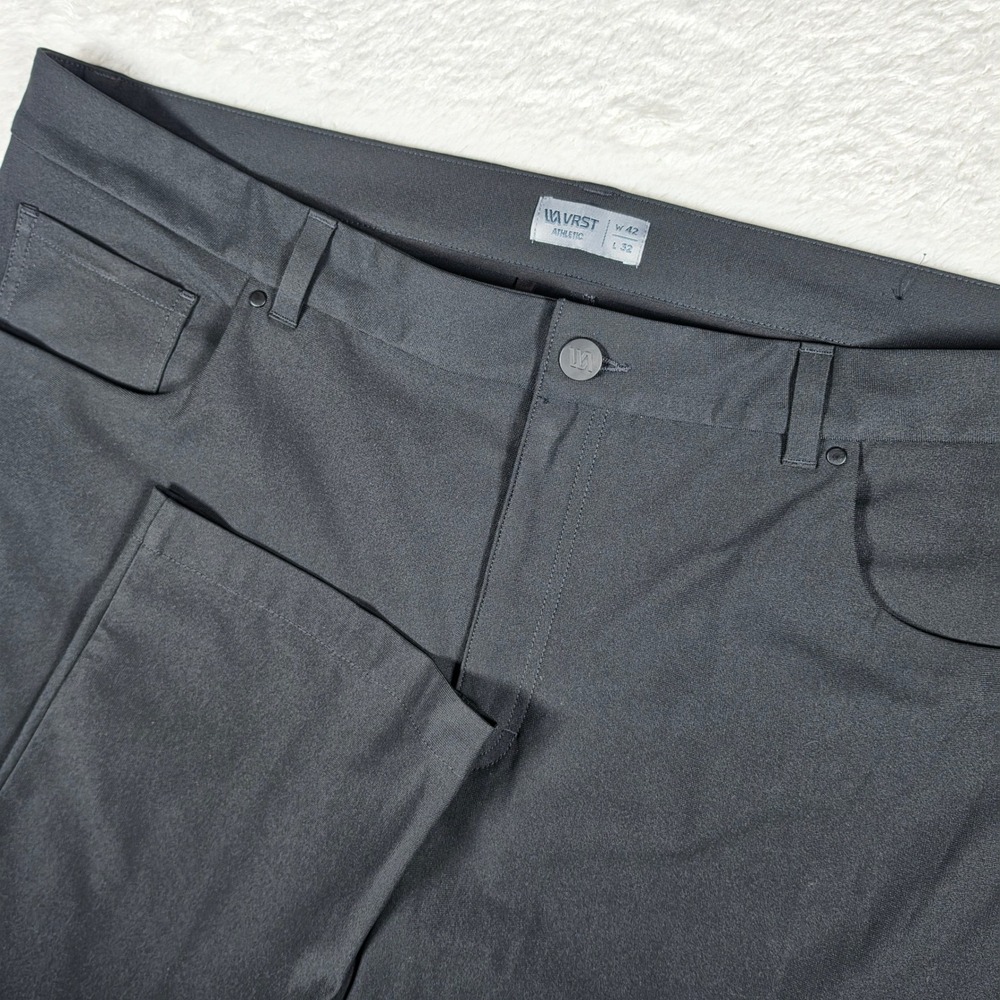 NEW VRST Athletic Mens 42/32 Black 5-Pocket Stretch Performance Pants MAX243101